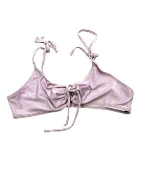 NWOT Topshop Lilac Bikini Top Adjustable Ties & Ruched Front Womens US 8 Nylon B
